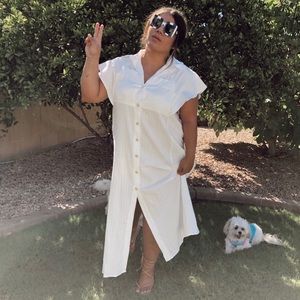 Button Front Raglan Sleeve Shirt Dress